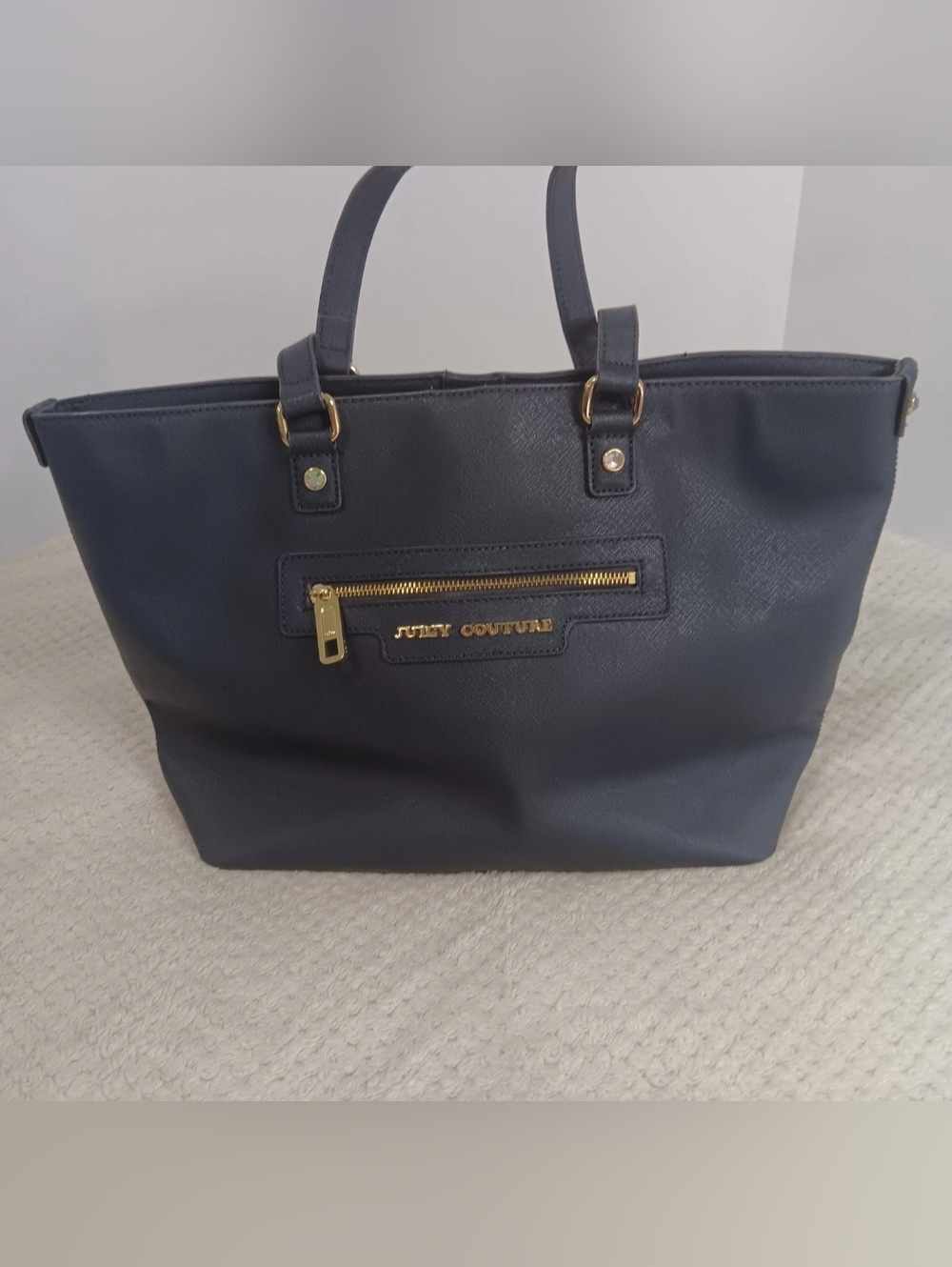 Juicy Couture Dark Blue Tote with Gold Accents